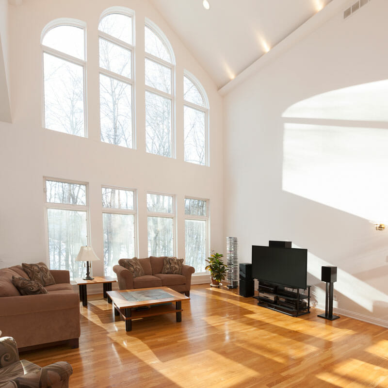 tall windows in living room