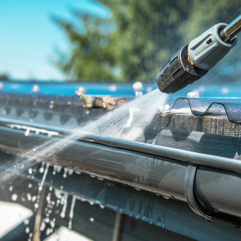pressure washing gutter